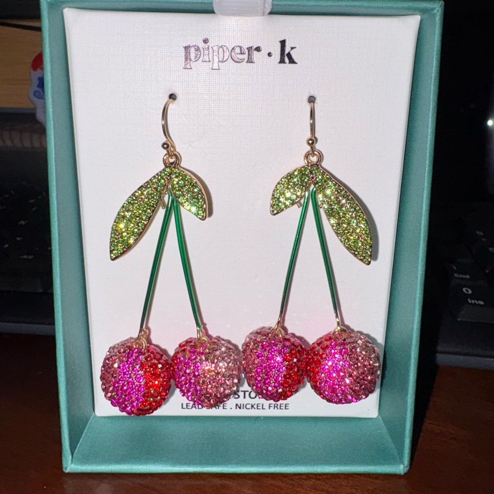 Piper K Cherry Dangle Earrings